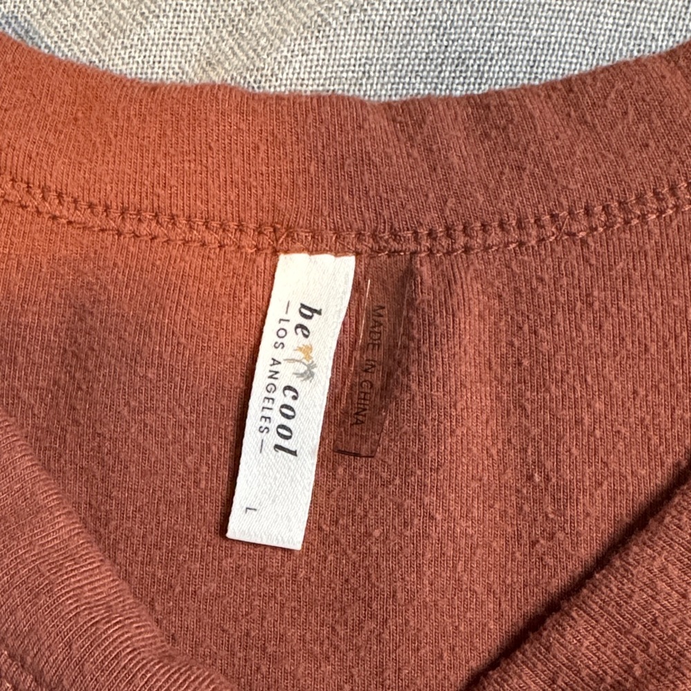 BE COOL Long Sleeve Crewneck Top in Rusty Terracotta - Picture 2 of 5